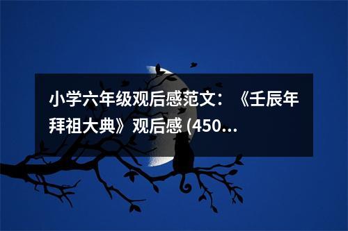 小學(xué)六年級(jí)觀后感范文：《壬辰年拜祖大典》觀后感 (450字)
