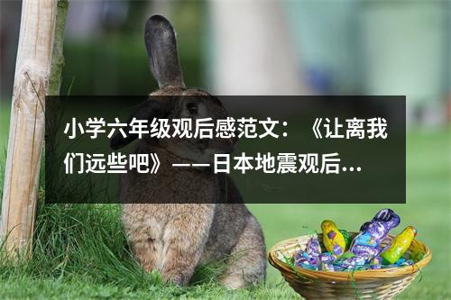 小學(xué)六年級(jí)觀后感范文：《讓離我們遠(yuǎn)些吧》——日本地震觀后感 (350字)