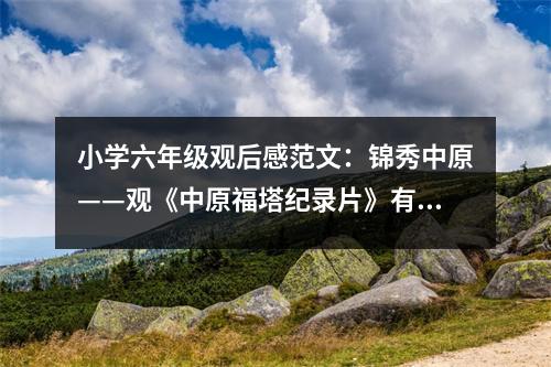 小學(xué)六年級(jí)觀后感范文：錦秀中原——觀《中原福塔紀(jì)錄片》有感 (400字)