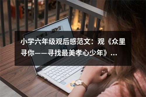 小學(xué)六年級(jí)觀后感范文：觀《眾里尋你——尋找最美孝心少年》有感 (450字)
