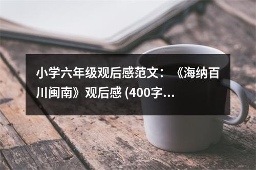 小學(xué)六年級(jí)觀后感范文：《海納百川閩南》觀后感 (400字)