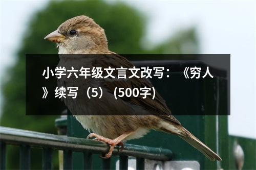 小學(xué)六年級文言文改寫：《窮人》續(xù)寫（5） (500字)