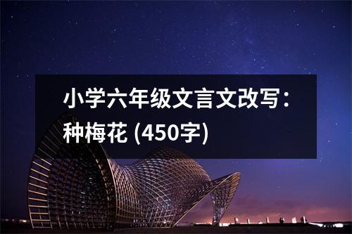 小學六年級文言文改寫：種梅花 (450字)