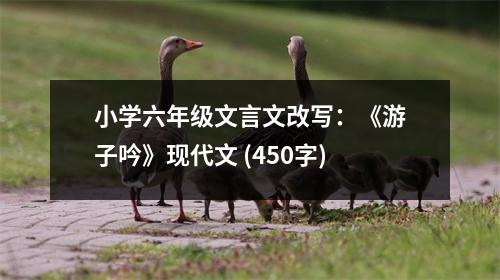 小學六年級文言文改寫：《游子吟》現(xiàn)代文 (450字)
