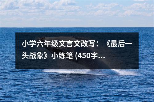 小學(xué)六年級(jí)文言文改寫：《最后一頭戰(zhàn)象》小練筆 (450字)