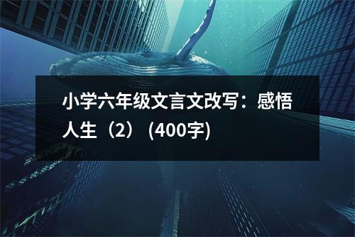 小學(xué)六年級文言文改寫：感悟人生（2） (400字)
