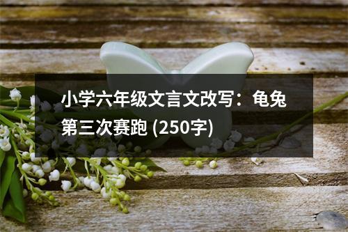 小學六年級文言文改寫：龜兔第三次賽跑 (250字)