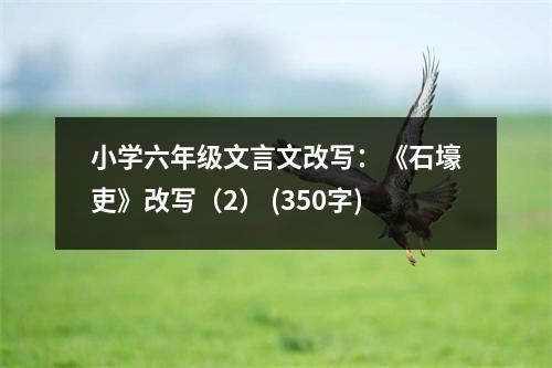 小學(xué)六年級(jí)文言文改寫：《石壕吏》改寫（2） (350字)