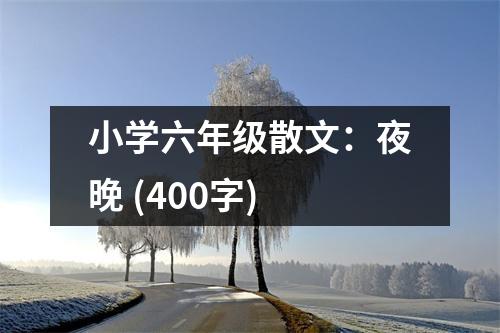 小學(xué)六年級散文：夜晚 (400字)