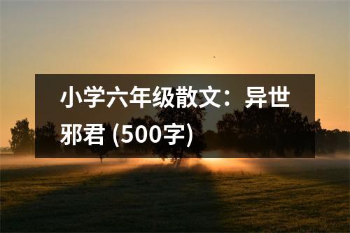 小學(xué)六年級(jí)散文：異世邪君 (500字)