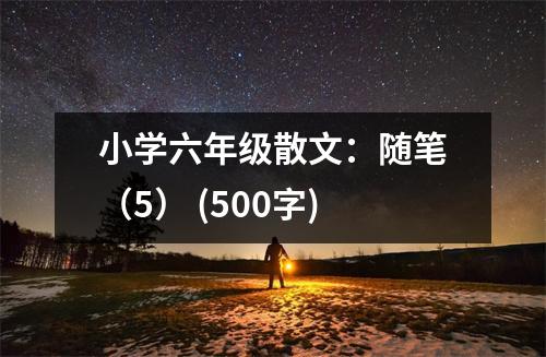 小學六年級散文：隨筆（5） (500字)