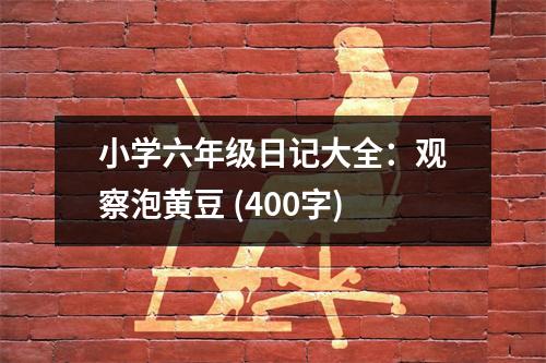 小學(xué)六年級日記大全：觀察泡黃豆 (400字)
