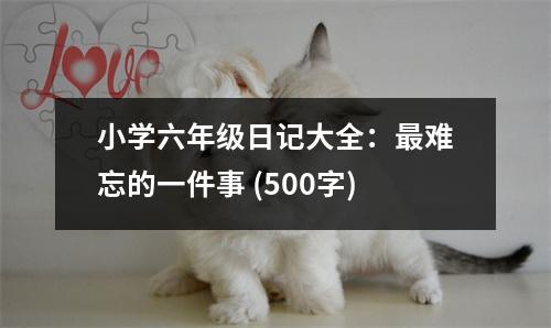 小學六年級日記大全：最難忘的一件事 (500字)