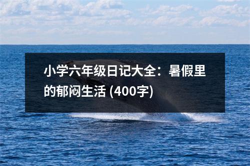 小學(xué)六年級(jí)日記大全：暑假里的郁悶生活 (400字)