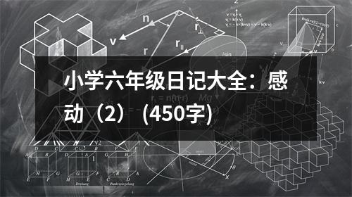 小學(xué)六年級日記大全：感動（2） (450字)