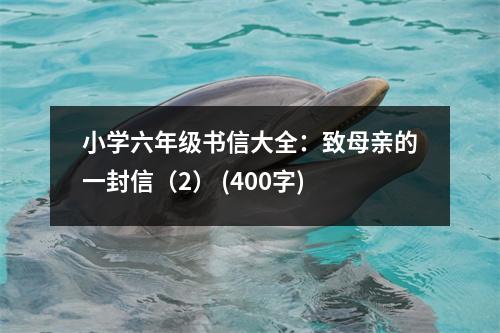 小學六年級書信大全：致母親的一封信（2） (400字)