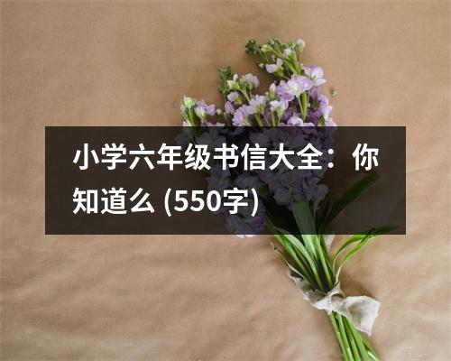 小學(xué)六年級(jí)書信大全：你知道么 (550字)