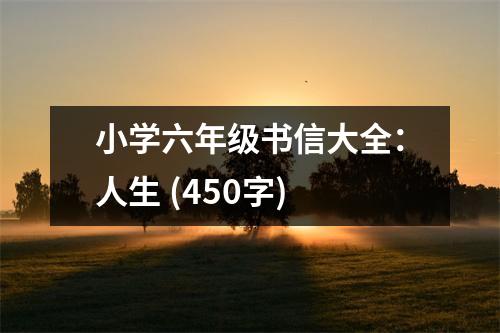 小學(xué)六年級(jí)書(shū)信大全：人生 (450字)