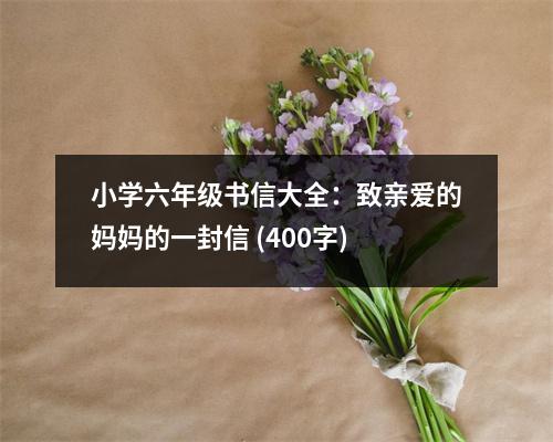 小學(xué)六年級(jí)書信大全：致親愛的媽媽的一封信 (400字)