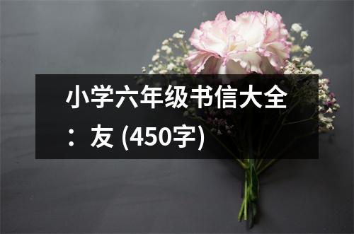 小學(xué)六年級(jí)書(shū)信大全：友 (450字)
