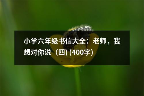 小學(xué)六年級(jí)書信大全：老師，我想對你說（四) (400字)