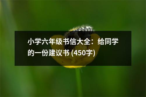 小學(xué)六年級(jí)書(shū)信大全：給同學(xué)的一份建議書(shū) (450字)