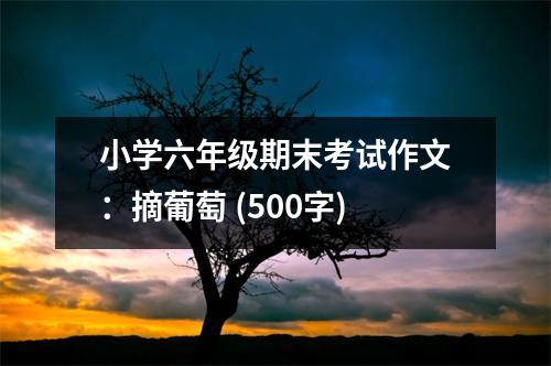 小學(xué)六年級期末考試作文：摘葡萄 (500字)