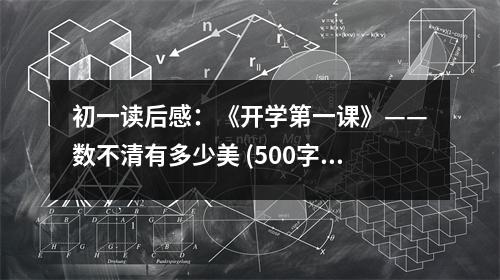 初一讀后感：《開(kāi)學(xué)第一課》——數(shù)不清有多少美 (500字)