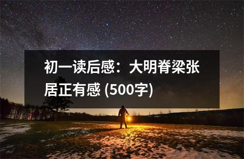 初一讀后感：大明脊梁張居正有感 (500字)