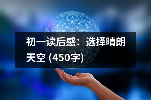 初一讀后感：選擇晴朗天空 (450字)