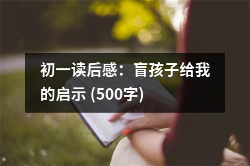 初一讀后感：盲孩子給我的啟示 (500字)