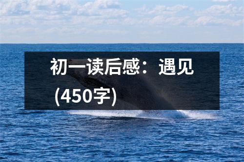 初一讀后感：遇見 (450字)