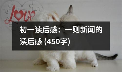 初一讀后感：一則新聞的讀后感 (450字)