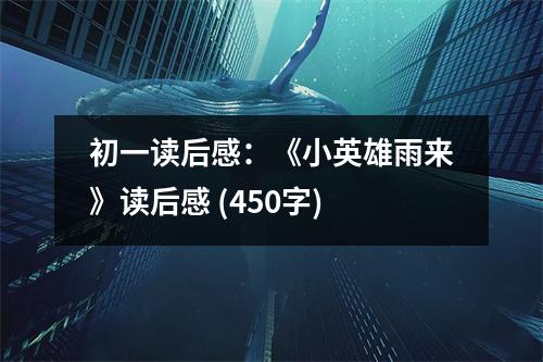 初一讀后感：《小英雄雨來》讀后感 (450字)
