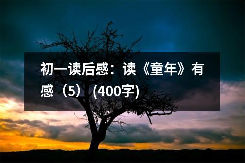 初一讀后感：讀《童年》有感（5） (400字)