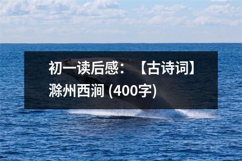 初一讀后感：【古詩詞】滁州西澗 (400字)