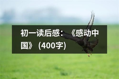 初一讀后感：《感動中國》 (400字)