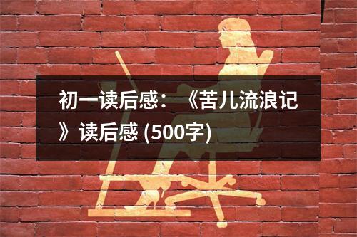 初一讀后感：《苦兒流浪記》讀后感 (500字)