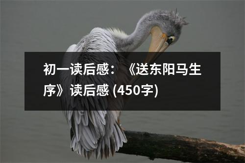 初一讀后感：《送東陽馬生序》讀后感 (450字)