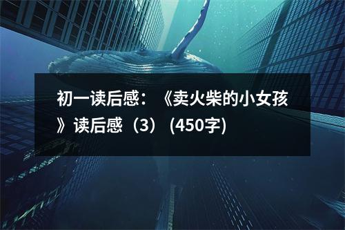 初一讀后感：《賣火柴的小女孩》讀后感（3） (450字)