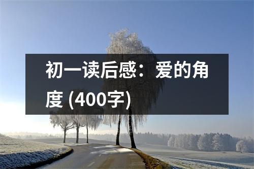 初一讀后感：愛的角度 (400字)