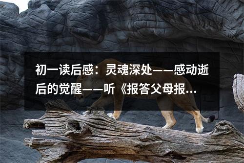 初一讀后感：靈魂深處——感動(dòng)逝后的覺(jué)醒——聽(tīng)《報(bào)答父母報(bào)恩教師改變自己報(bào)告會(huì)》有感（2） (450字)