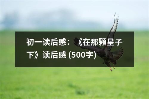 初一讀后感：《在那顆星子下》讀后感 (500字)