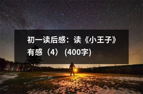 初一讀后感：讀《小王子》有感（4） (400字)
