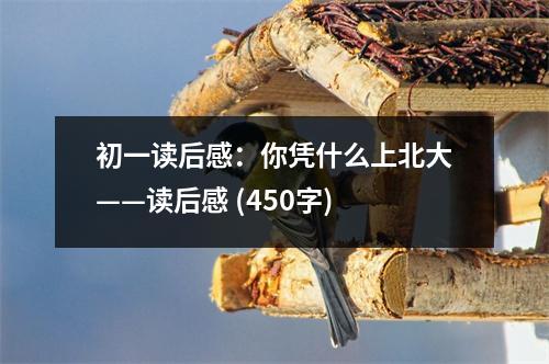 初一讀后感：你憑什么上北大——讀后感 (450字)