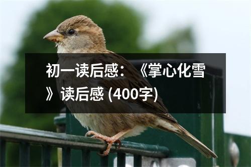 初一讀后感：《掌心化雪》讀后感 (400字)