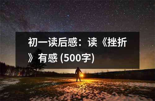 初一讀后感：讀《挫折》有感 (500字)