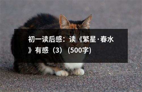 初一讀后感：讀《繁星·春水》有感（3） (500字)