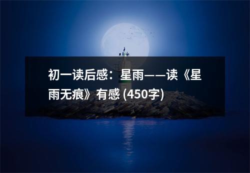 初一讀后感：星雨——讀《星雨無痕》有感 (450字)