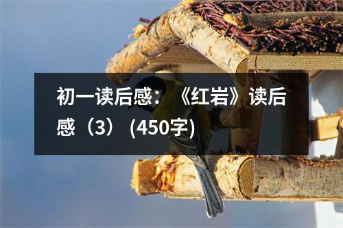初一讀后感：《紅巖》讀后感（3） (450字)